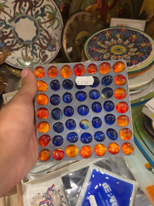 vintage glass pebble mosaic dish - decor*