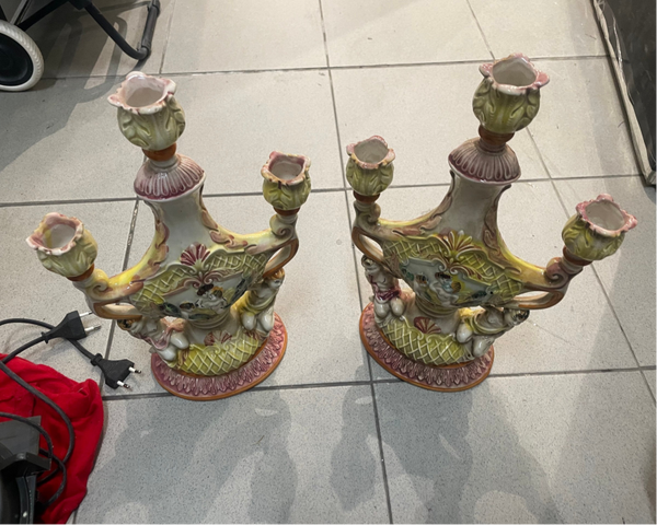 Vintage Handpainted Candle Holders - Antiques*
