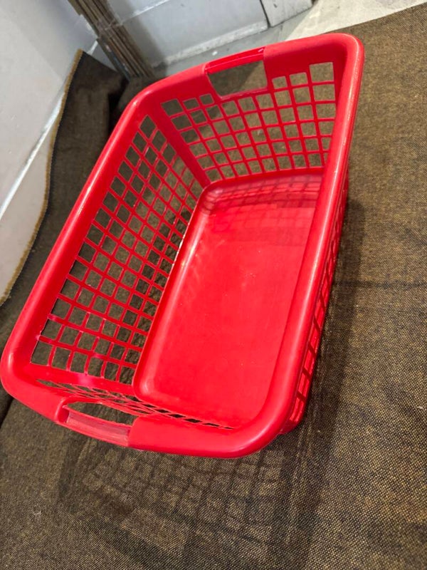 Red Plastic Storage Basket - Supplies