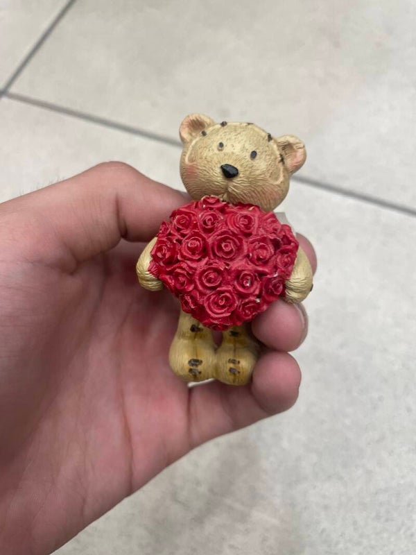 Teddy Bear with roses figurine - Decor*