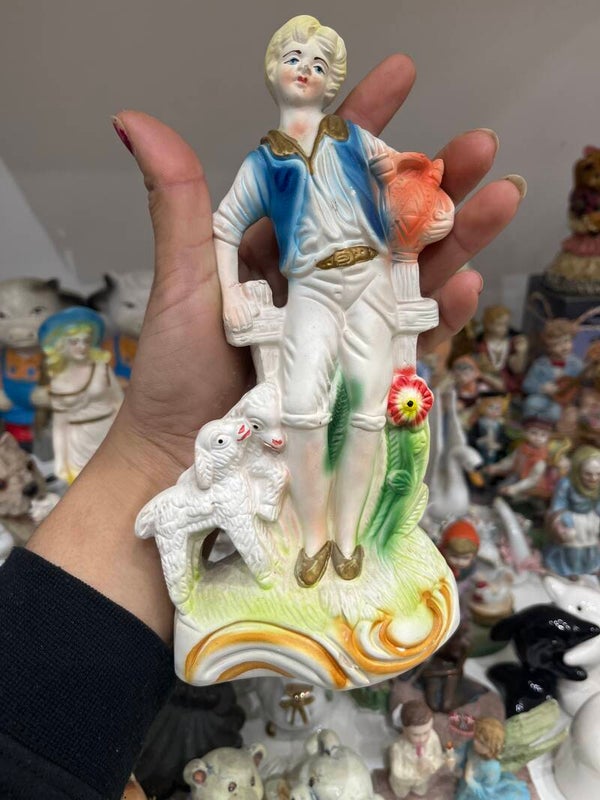 Porcelain Boy with Lamp - Figurines