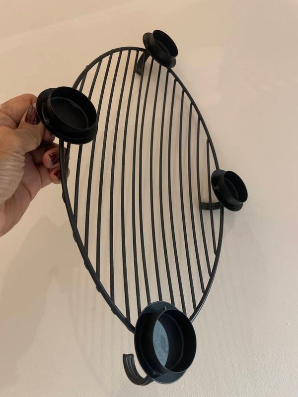 Black Painted Iron Candle Holder - Candles