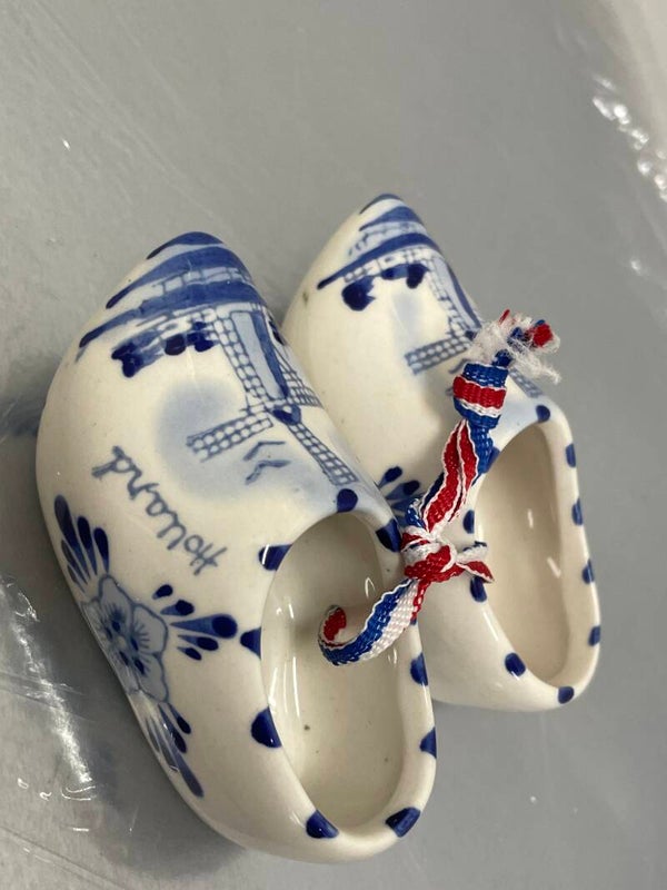 Delt Blue Hand-Painted Clogs - Collectibles