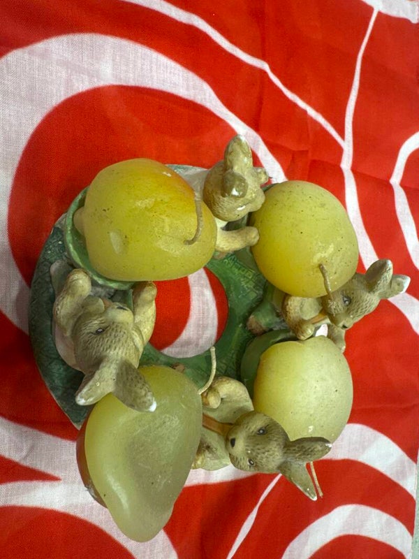 Vintage Easter Bunny Ring Candle Holder-Decor***