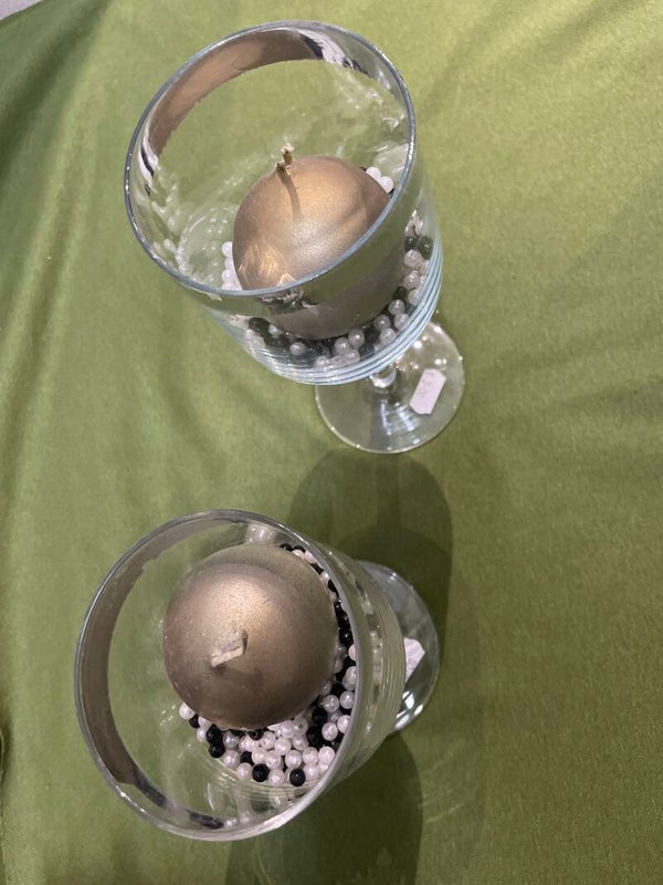 Glass candles holder- Candles ***