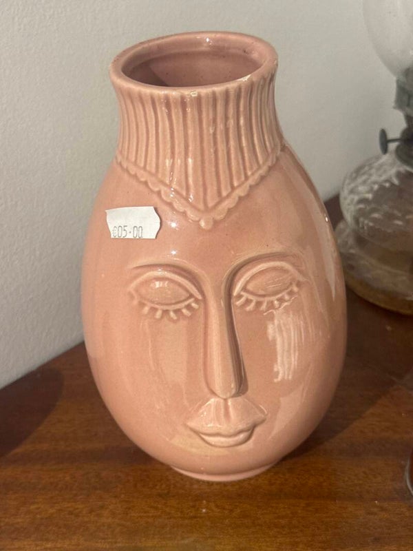 pink ceramic face vase - Decor*
