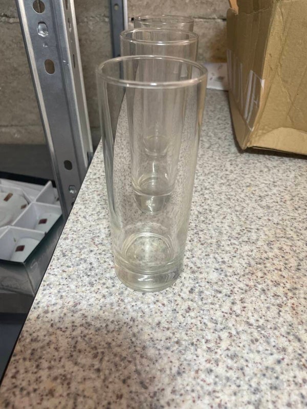 Transparent Drinking Glass x 3 - glasses *