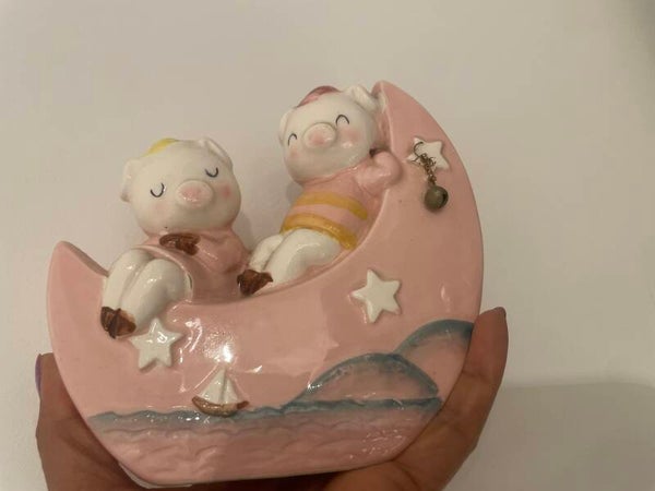 Ceramic crescent moon money box- Decor ***