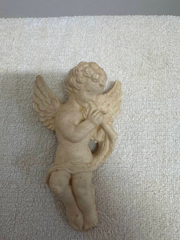 Vintage Plaster Hanging Cherub - Decor**