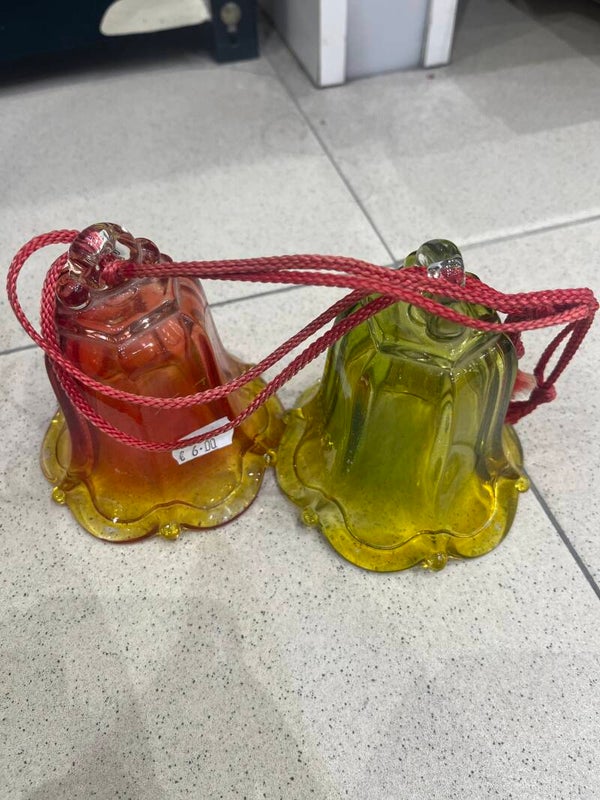 Vintage Crystal Glass Bells - Decor