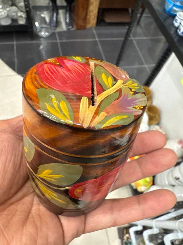 Hand painted wooden canister- Decor ***