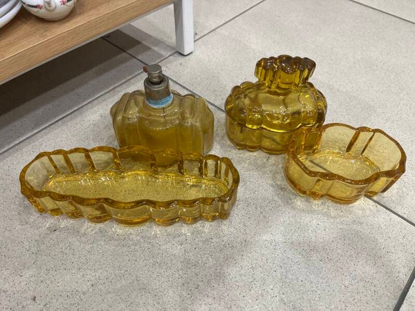Amber Glass Vanity Glass-Supplies***