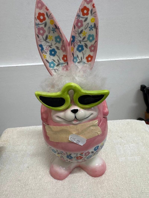 Pink Easter Bunny Container - Easter**