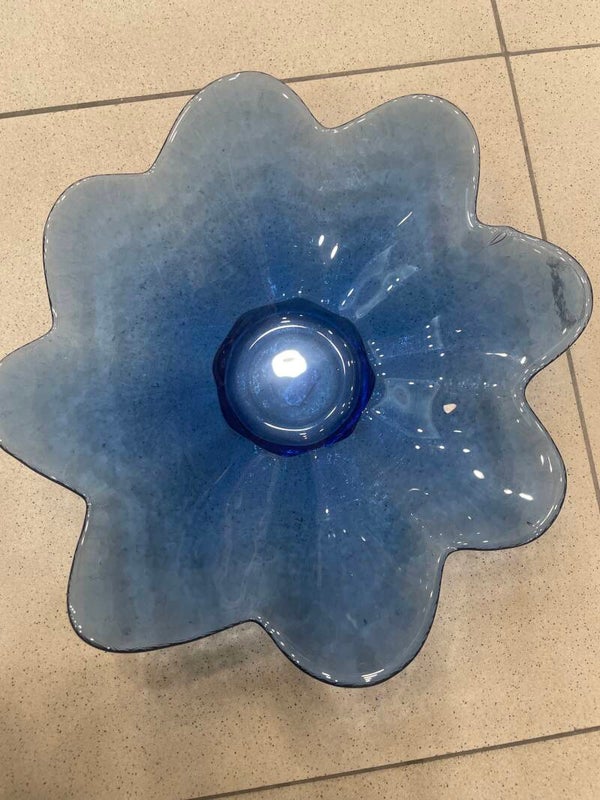 Blue glass bowl-decor***