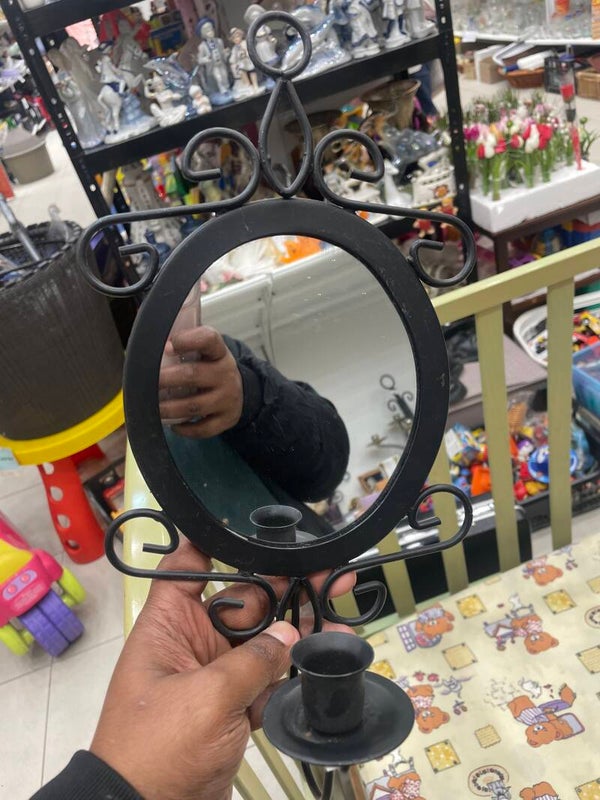 Black Candle Holder with Mirror - Candles