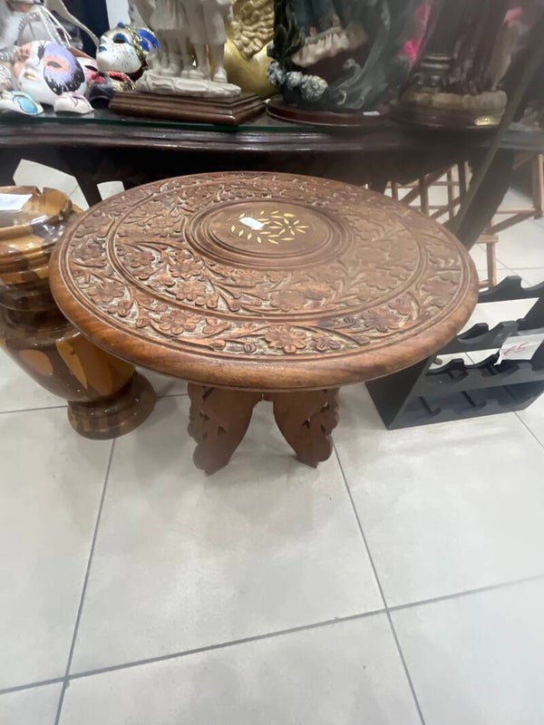 Anglo-Indian Carved Folding Side Table - Decor*