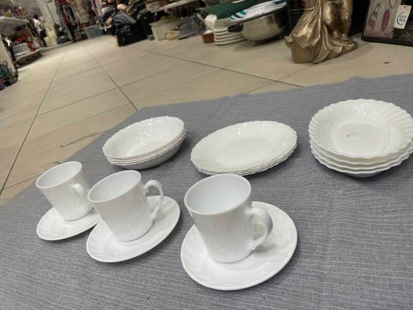 Cups & Saucers x 3 + 4 Plates + 8 Bowls - Supplies