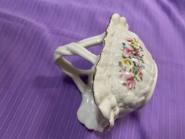 White Porcelain Mini Basket - Collectibles