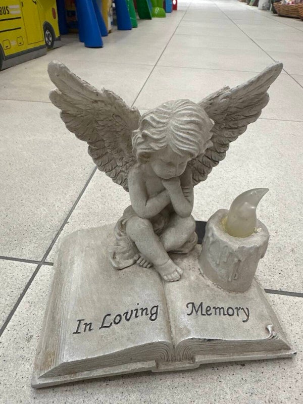 pensive cherub angel memorial statue-Religious***
