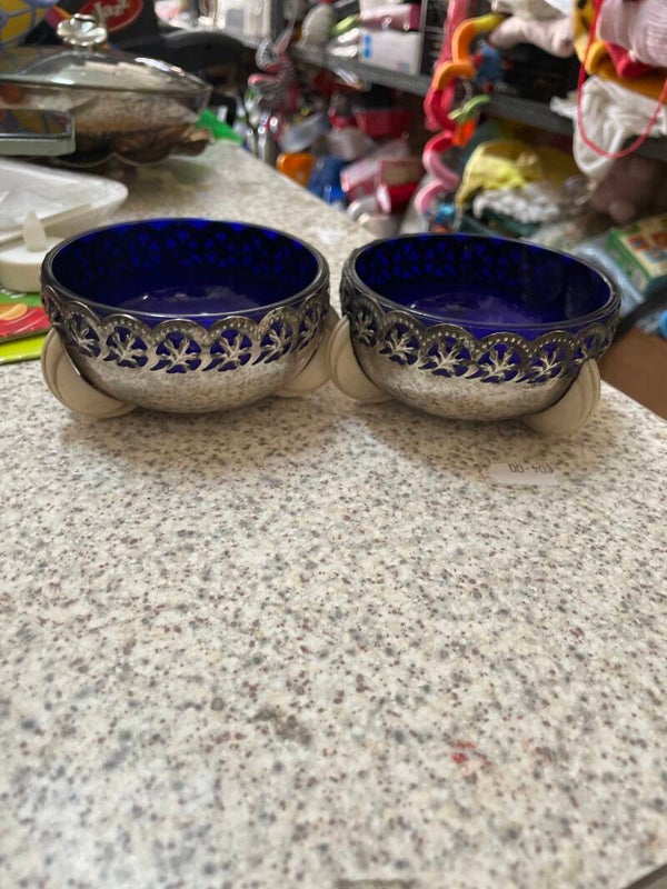 Cobalt Coated Glass Bowl - €8 Each - Decor