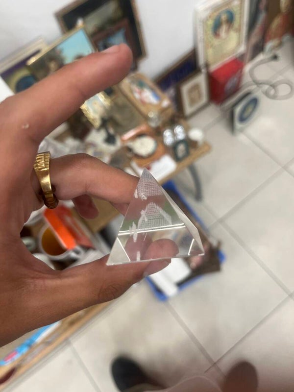 clear glass egypt pyramid souvenir - Collectibles*