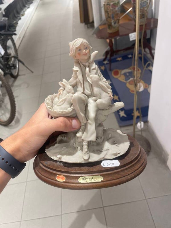 Boy with Rabbits Figurine - Figurines*