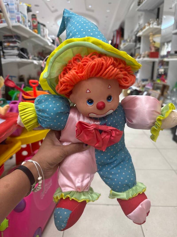 Retro 1980s Soft-Body Plush Clown - Toys