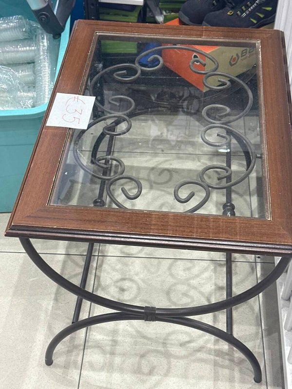 Glass Wooden & Metal Table - Supplies