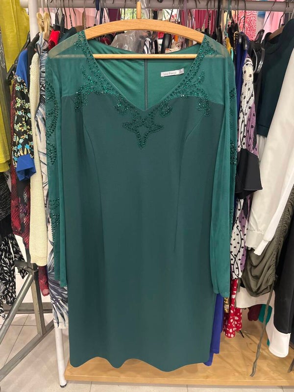 dark green Montique dress Size 46- women clothes ***