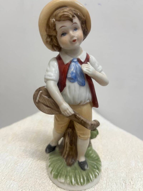 Porcelain Boy With Mandolin Figurine - Figurines**
