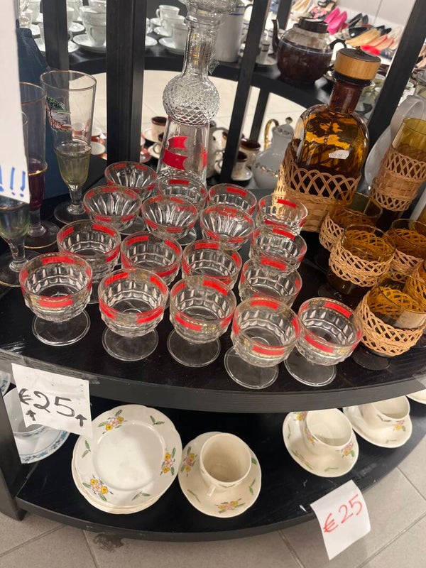 intage glass liqueur set - Supplies*
