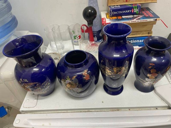 Cobalt Blue Porcelain Set of 4 - Decor