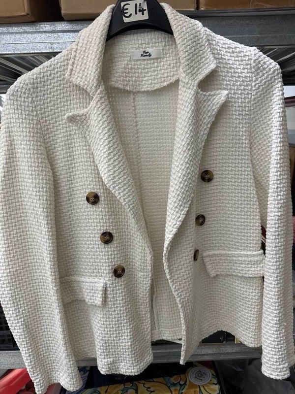 Women White Blazer - Size: S/M