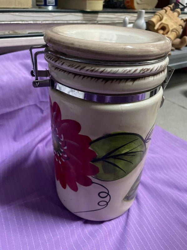 Flower Ceramic Canister Jar - Supplies