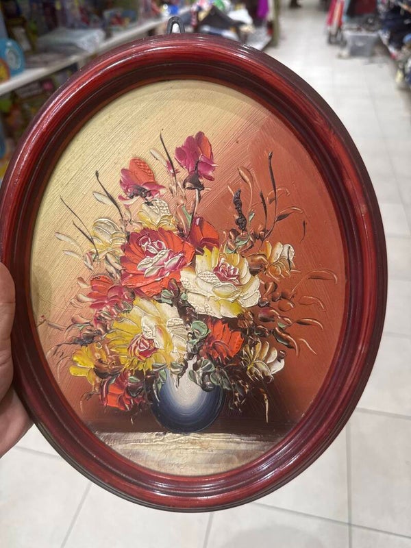 Oval Hanging Mini Frame Hand Painted - Frames