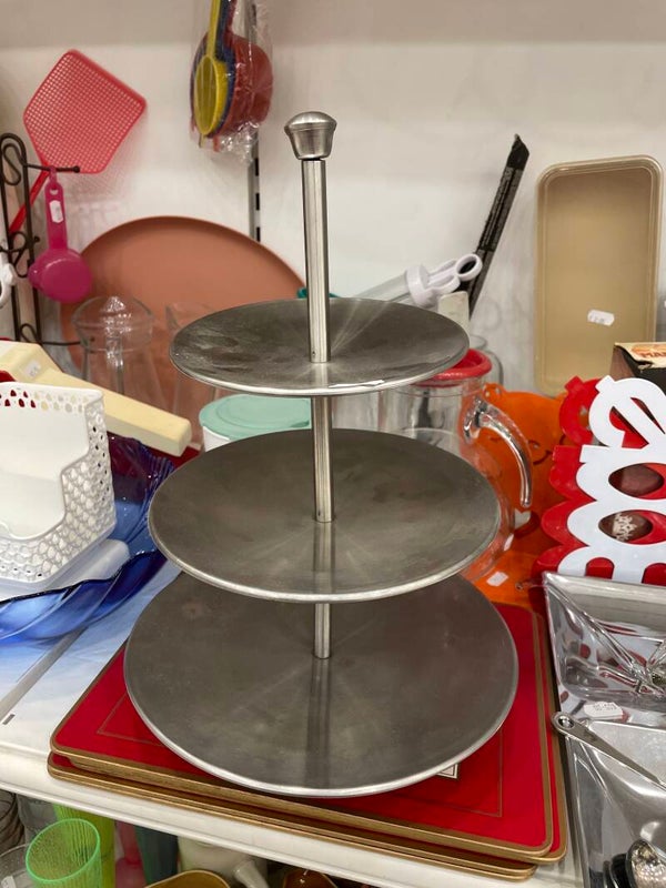 3 Tier Stainless Steel Round Serving Stand - Supplies