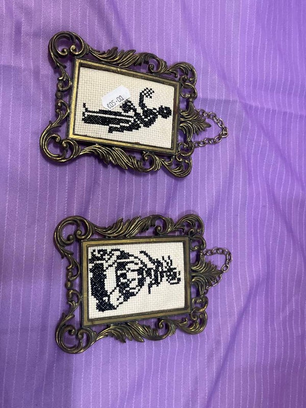 Cross-Stitch Brass & Stone Frame - Frames