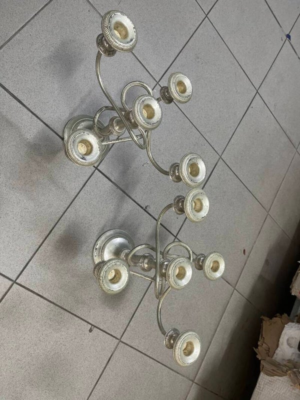 Silver plated candle holder- Candles ***