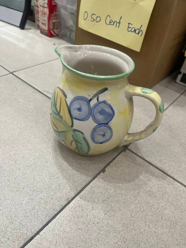 Hand painted ceramic pitcher - supplies***