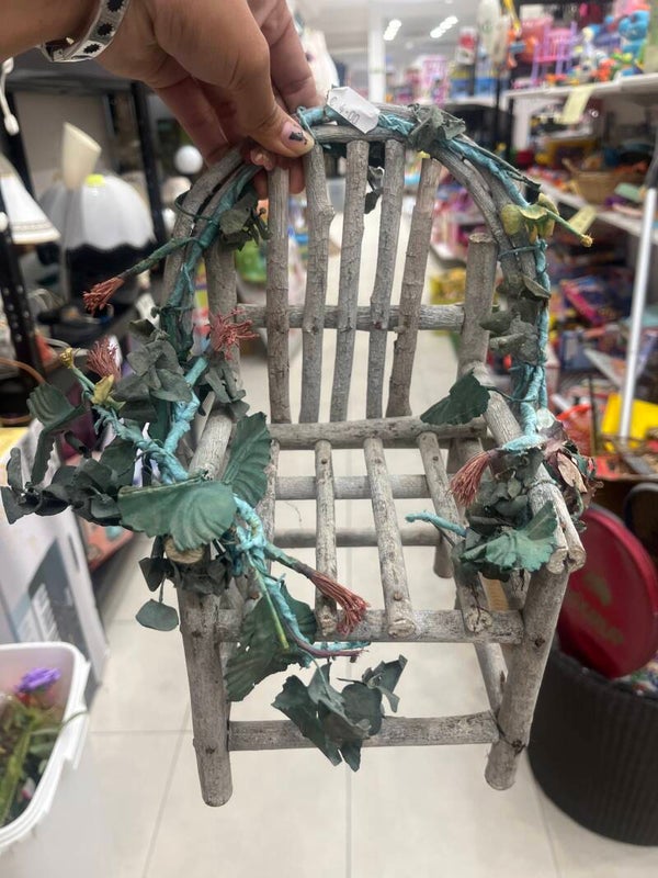 Miniature rustic twig chair-Decor***