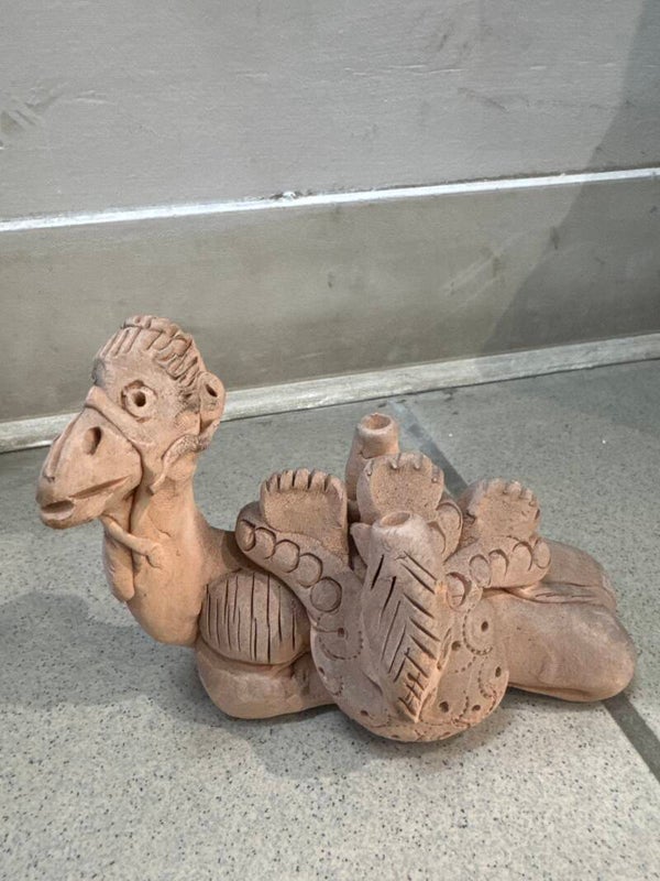 Handmade terracotta clay camel figurine-Decor***