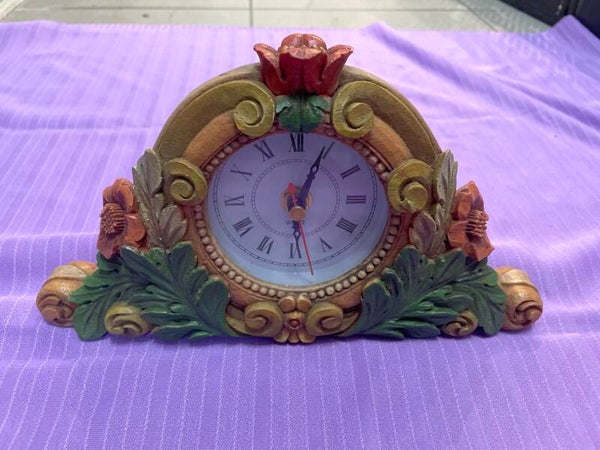 Vintage floral mantle clock- Supplies ***