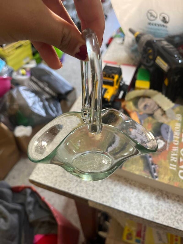 Small Glass Basket - Collectibles