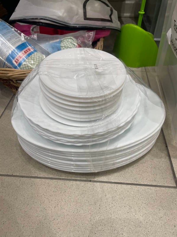 Dinner Set of White Plates - Supplies