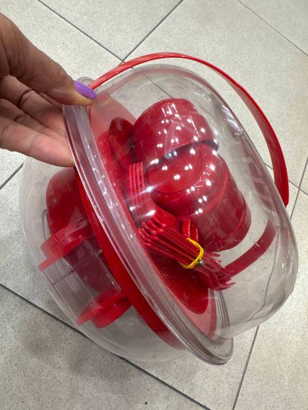 Red plastic picnic set- supplies***