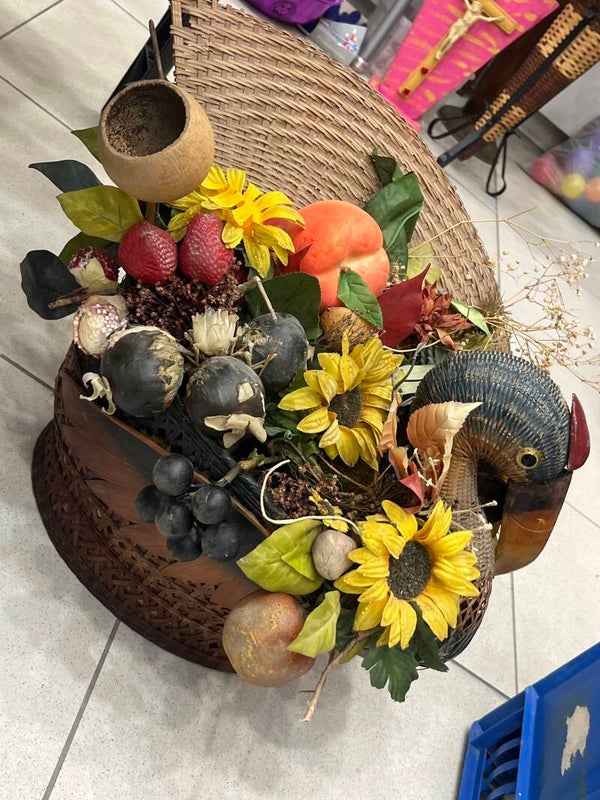 Fruit Flowers Wicker Basket - Decor