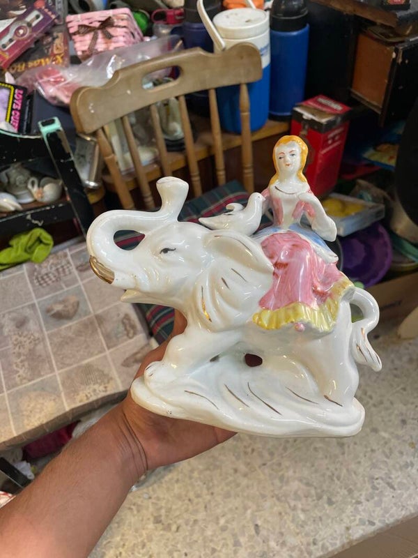 Lady on Elephant - Figurines