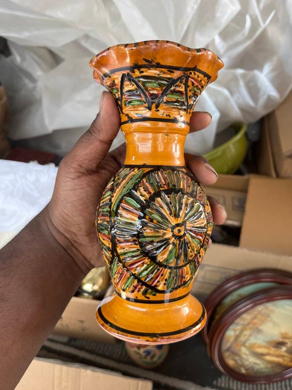 Hand painted vintage ceramic vase - decor***