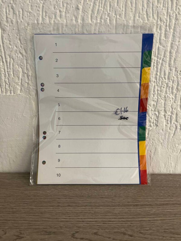 Plastic Dividers Set of 10 - Stationery