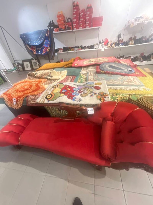 Red Velvet Upholstered Chaise Longue - Furniture